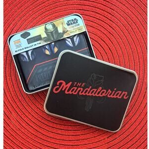 New Star Wars The Mandalorian Slim Bifold Wallet with Collectible Tin Case